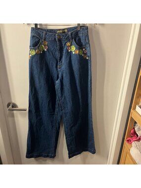 PRINCESS HIGHWAY Josie Embroidered High -Rise Jeans  Size `8
